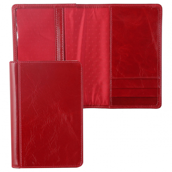 Обложка для паспорта натуральная кожа, цвет красный Grand 02-005-0851