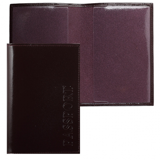 Обложка для паспорта натуральная кожа, цвет бордовый Faetano FT-PS01-B56