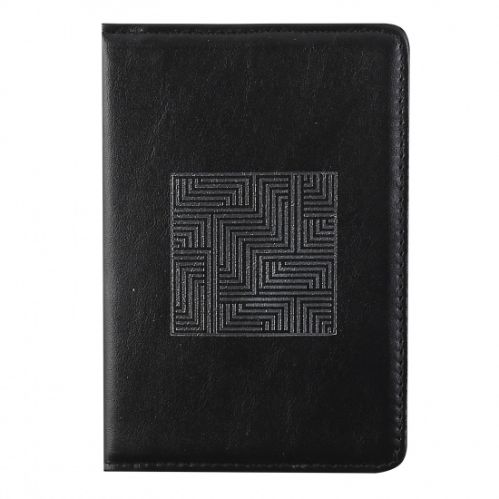 Обложка  для паспорта натуральная кожа, цвет черный Borasco Calipso BR-OD01-KT113
