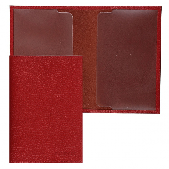 Обложка  для паспорта натуральная кожа, цвет красный Befler Baku O.1.BK.