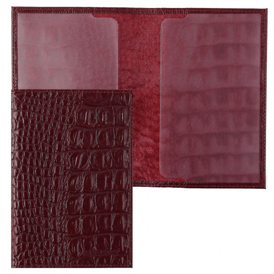 Обложка для паспорта натуральная кожа, цвет бордовый Befler Кайман O.1.KM.