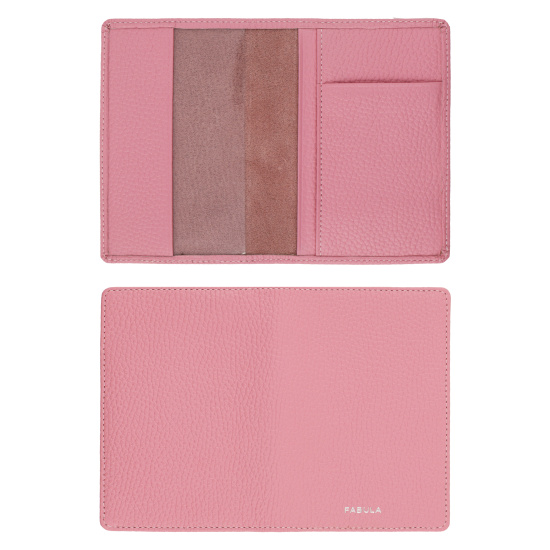 Обложка для паспорта натуральная кожа, цвет розовый Fabula O.107/2.BRT