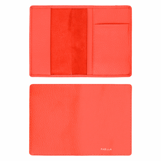 Обложка для паспорта натуральная кожа, цвет оранжевый Fabula O.107/2.BRT