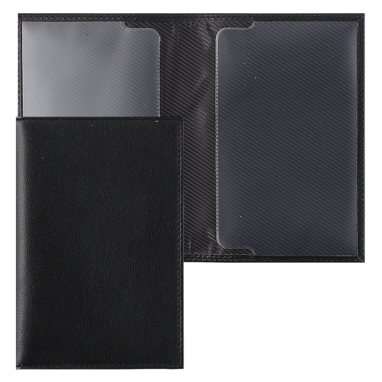 Обложка для паспорта натуральная кожа, цвет черный Fabula O.96.AL.