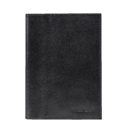 Обложка  для паспорта натуральная кожа, цвет черный Fabula O.3.AL.