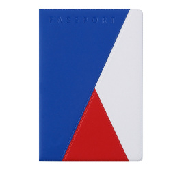 Обложка  для паспорта ПВХ, цвет белый/синий/красный ДПС Трио 2203.тр-117