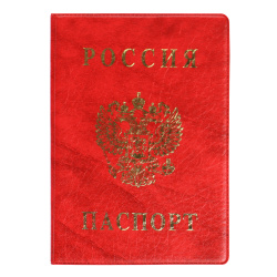 Обложка  для паспорта ПВХ, цвет красный ДПС 2203.В-102