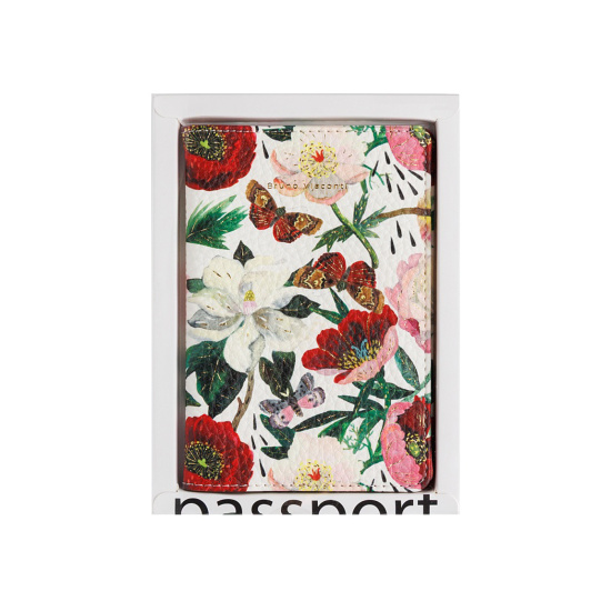 Обложка для паспорта к/з BrunoVisconti Flora Пионы 3-620/02