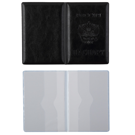 Обложка  для паспорта, искусственная кожа, продублирована поролоном, цвет коричневый, KLERK, Classic, 213918-Р