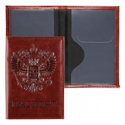 Обложка  для паспорта искусственная кожа, продублирована поролоном, цвет коричневый KLERK Classic 213918