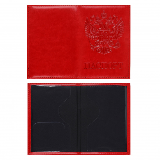 Обложка  для паспорта искусственная кожа, продублирована поролоном, цвет красный KLERK Classic 213920