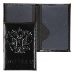 Обложка  для паспорта искусственная кожа, продублирована поролоном, цвет черный KLERK Classic 213917