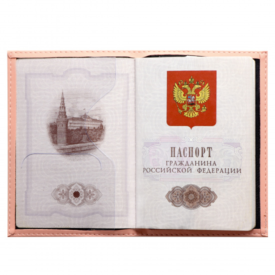 Обложка  для паспорта искусственная кожа, продублирована поролоном, цвет персиковый KLERK Velvet 213931
