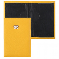 Обложка для паспорта искусственная кожа, цвет желтый deVENTE 1030814
