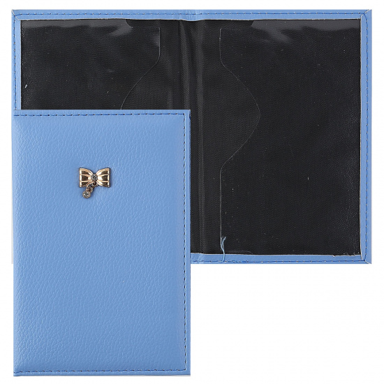 Обложка для паспорта искусственная кожа, цвет голубой deVENTE 1030816