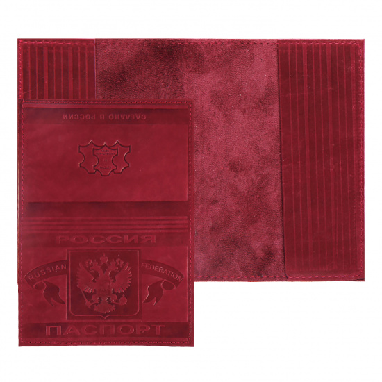 Обложка для паспорта натуральная кожа, цвет бордовый Attomex 1030600