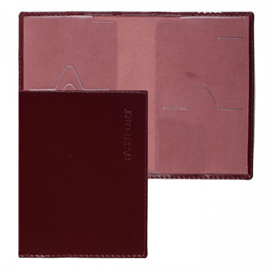 Обложка  для паспорта натуральная кожа, цвет бордовый Attomex 1030602