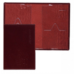 Обложка для паспорта натуральная кожа, цвет бордовый Attomex 1030606