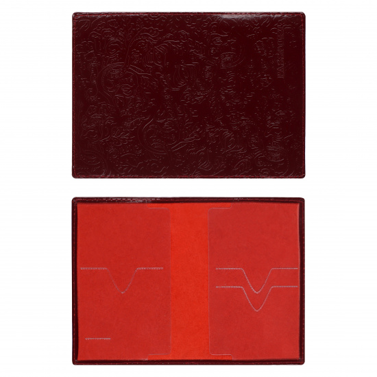 Обложка  для паспорта натуральная кожа, цвет бордовый Attomex 1030607