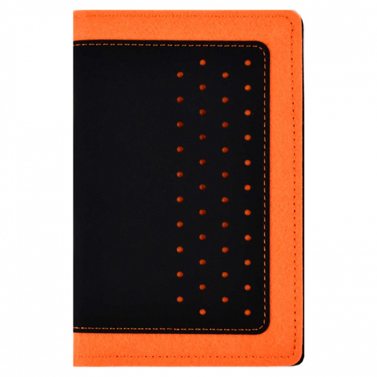 Обложка  для паспорта фетр, на кнопках, цвет черный/оранжевый Феникс 45297