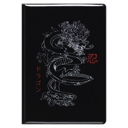 Обложка  для паспорта ПВХ, цвет черный KLERK Dragon 230851
