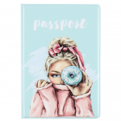 Обложка для паспорта ПВХ KLERK Donut Girl печать без уголков 230870