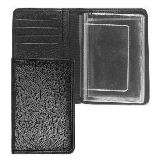 Обложка для автодокументов натуральная кожа, 1 открытый карман, черный Coins ONIX BV01-KT0001