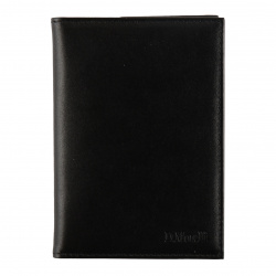 Обложка для автодокументов, натуральная кожа, 2 открытых кармана, цвет черный, Domenico Morelli, Black, DM-B001-K001