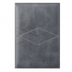 Обложка для автодокументов натуральная кожа, 1 открытый карман, цвет серый Domenico Morelli Бонд DM-B001-K033