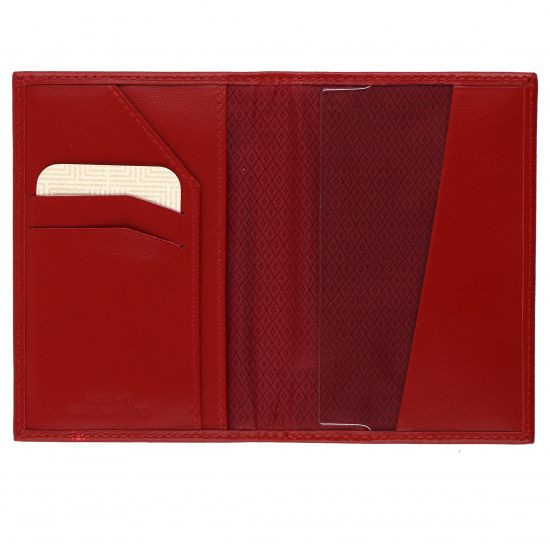 Обложка для автодокументов натуральная кожа, 2 открытых кармана, цвет красный Borasco BR-OD01-K07-L01