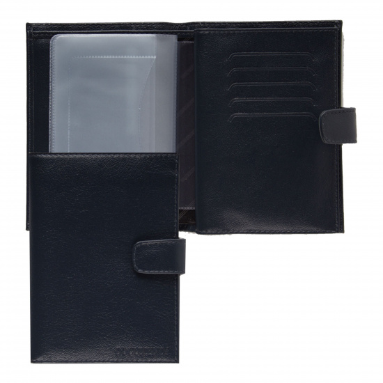 Обложка для автодокументов натуральная кожа, 1 открытый карман, цвет синий Fabula Largo BV.8.LG