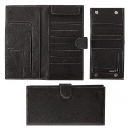 Портмоне муж кожа 11*12 тисн отстроч DM-DO09-F002 кноп корич