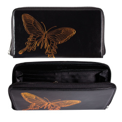 Портмоне женс кожа Butterfly 11*19 тисн PJ.117.LD молн черн