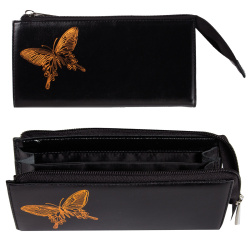 Портмоне женс кожа Butterfly 9*19 PJ.157.LD молн черн