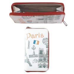 Портмоне женс кожа Paris 11*19 PJ.165.-7./PJ.165.SP. молн белый