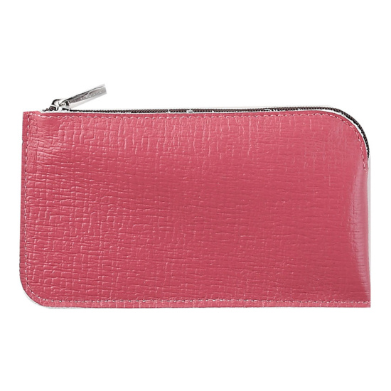 Ключница для женщин, натуральная кожа, 85*150мм, на молнии, цвет розовый Fabula KL.56.BA