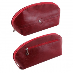 Косметичка женская кожа 14*30*10 02-413-0851 молн красн