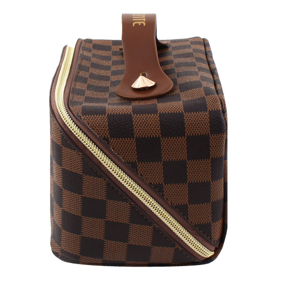 Косметичка, искусственная кожа, 1 отделение, 24*12*12 см, коричневый, Monogram, deVENTE, 7029461
