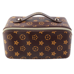 Косметичка, искусственная кожа, 1 отделение, 24*12*12 см, коричневый, Monogram, deVENTE, 7029461