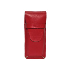Футляр для очков, натуральная кожа, 7,5*18*2,5 см, хлястик, красный, Мистраль, MT-FO03-K07