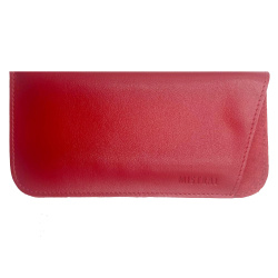 Футляр для очков, натуральная кожа, 7,5*18*2,5 см, хлястик, красный, Мистраль, MT-FO04-K07
