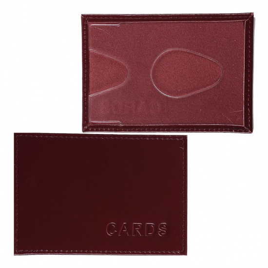 Кардхолдер на 1 визитку, натуральная кожа, 70*90мм, цвет бордовый Футляр для карт Domenico Morelli FT-TK-TS097