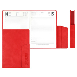 Ежедневник, датированный 2026 год, А5, твердый картон 7Бц, кожзам, 176 листов, цвет красный, #Думай как миллиардер, Escalada, 70256