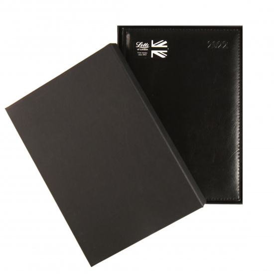 Ежедневник датированный 2022 год, А5, 208 листов, книжный переплет, цвет черный Global Deluxe Letts 22-081446