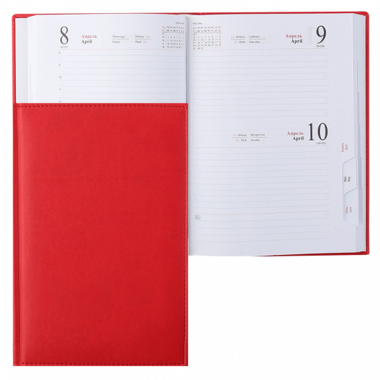 Ежедневник датированный 2022 год, А5, 168 листов, книжный переплет, цвет красный Sorrento Planograf C0363-230