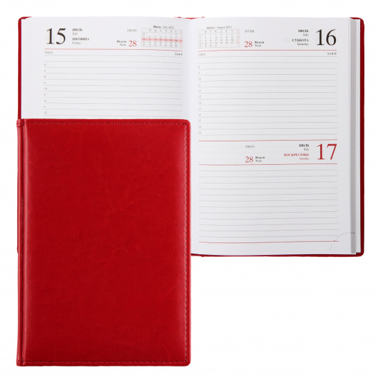 Ежедневник датированный 2022 год, А5, 176 листов, книжный переплет, цвет красный Sarif Classic Hatber 176ЕдД5_00415