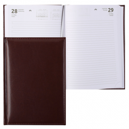 Ежедневник датированный 2022 год, А5, 176 листов, книжный переплет, цвет коричневый Visa Attomex 2232142