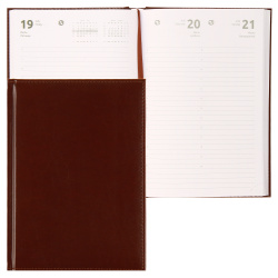 Ежедневник датированный 2024 год, А5, твердый картон 7Бц, кожзам, поролон, 176 листов, цвет коричневый Attomex 2332463