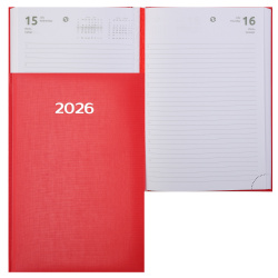 Ежедневник, датированный 2026 год, А5, твердый картон 7Бц, балакрон, поролон, 168 листов, цвет красный, Lancaster, Attomex, 2332654