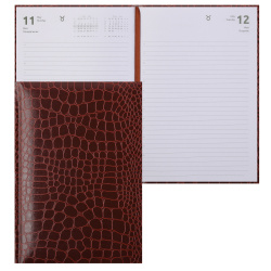 Ежедневник, датированный 2026 год, А5, твердый картон 7Бц, бумвинил, поролон, 168 листов, цвет коричневый, Arkona, Attomex, 2332638